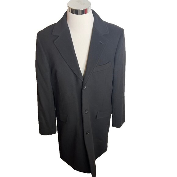 J.Crew $548 Mens Ludlow Top coat Wool Blend in Black 46L BS469 - Picture 1 of 10